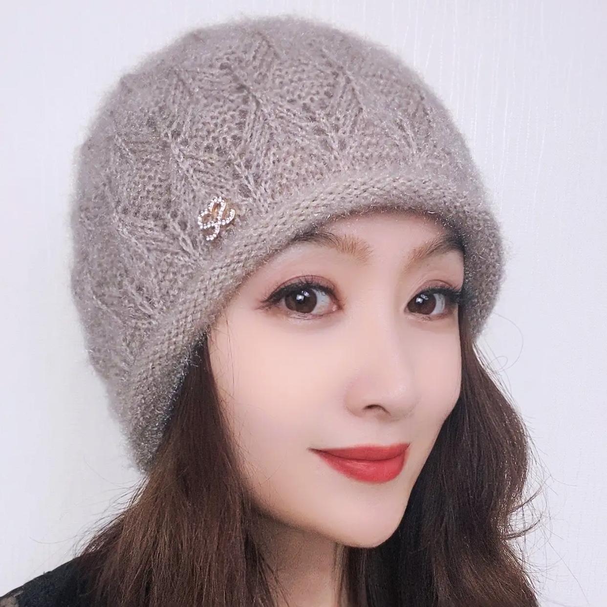 秋冬新款保暖帽中老年帽子妈妈洋气冬天加厚超大弹力护耳针织帽女