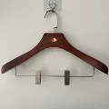 Solid Wood Clothes Hanger with Trouser Clip