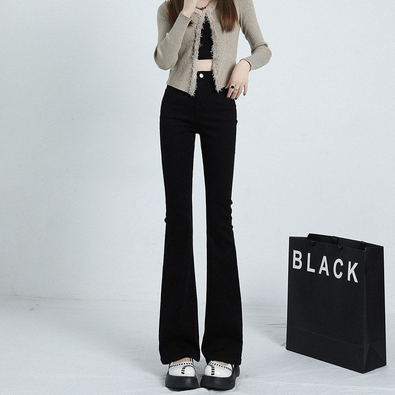 微喇小黑裤女秋季新款高腰小个子