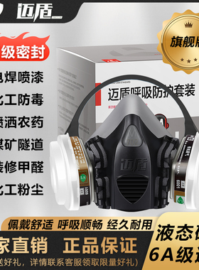 迈盾702P 防毒面具喷漆面罩防甲醛专用防尘电焊kn95化工农药打磨