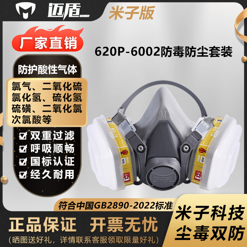 迈盾米子6200防毒面具602 6002 6003 6004 6006 综合气体酸性甲醛