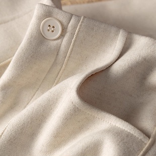 去年卖了八千条！山羊绒+羊毛~人字纹直筒微阔腿软毛呢西裤女显瘦