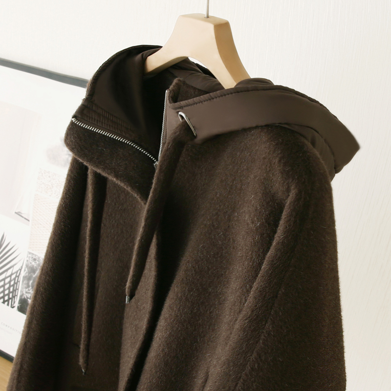 王炸级！意大利鼎级苏力suri毛呢大衣宽松显瘦连帽短外套女小个子