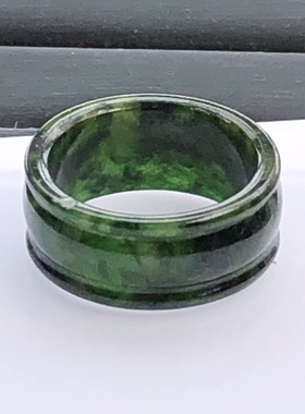自然光实拍/圈口19mm20号缅甸天然翡翠A货满色仿古戒指/指环4.84g