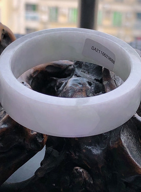 自然光实物拍/缅甸天然翡翠A货淡紫平安环吊坠挂件33.31老坑浅紫