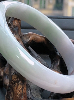 自然光实物拍/62圈缅甸天然翡翠A货大圈口正圈手镯63.02g老坑