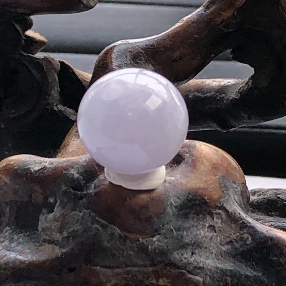 缅甸老坑天然翡翠A货紫罗兰圆珠