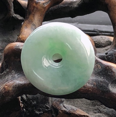 缅甸天然翡翠A货平安扣吊坠挂件