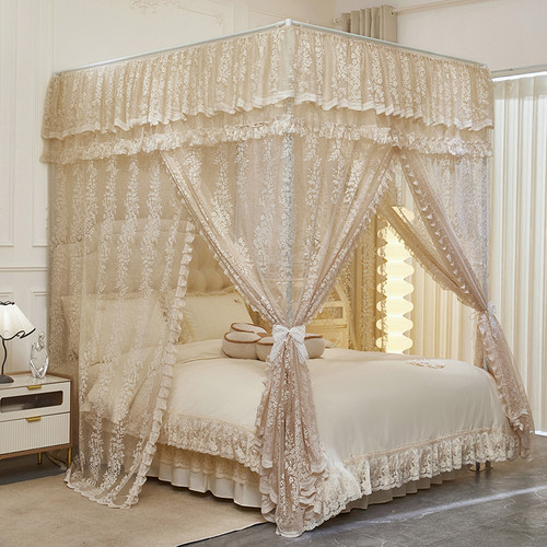 蕾丝提花边落地式宫廷蚊帐公主风