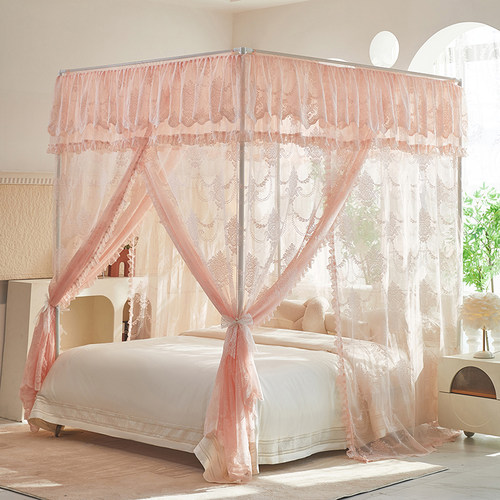高级蕾丝提花宫廷蚊帐公主风三门