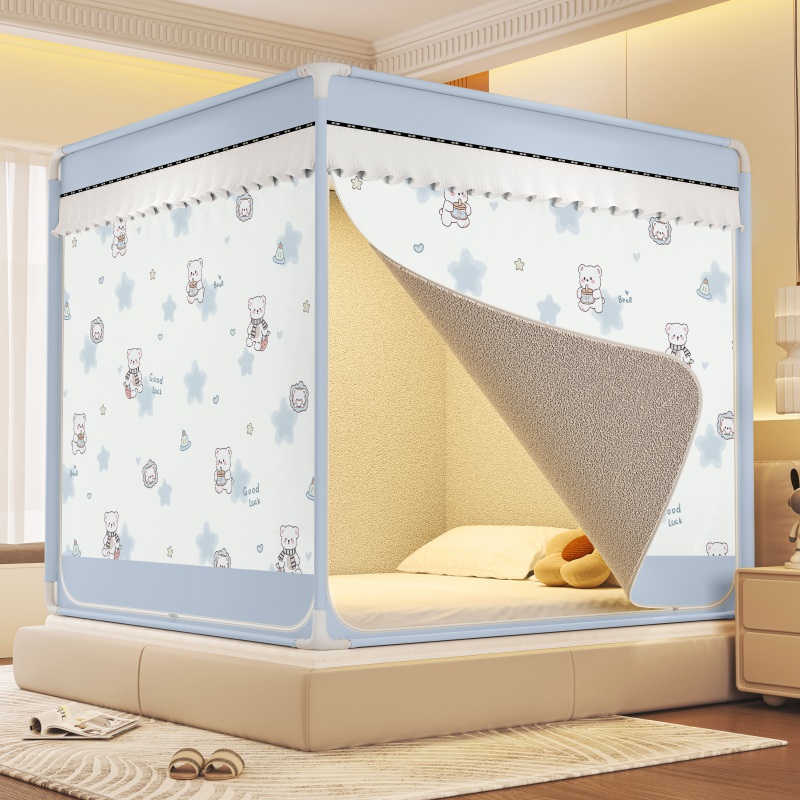 保暖加厚植绒床帘蚊帐全包底防摔