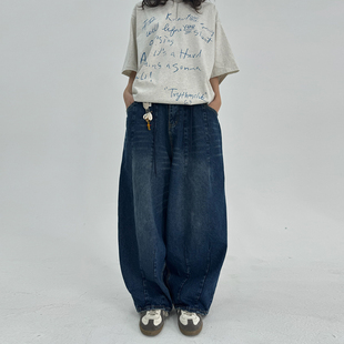 款 四季 百搭复古牛仔裤 女宽松BF老爹裤 Sleepzoo 阔腿休闲长裤 25SS