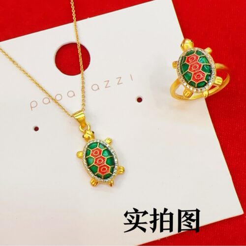 珐琅乌龟戒指吊坠越南沙金富甲一
