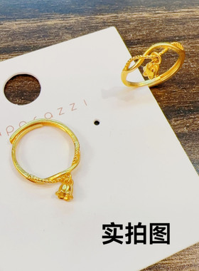 越南沙金铃兰花戒指花丝工艺小众