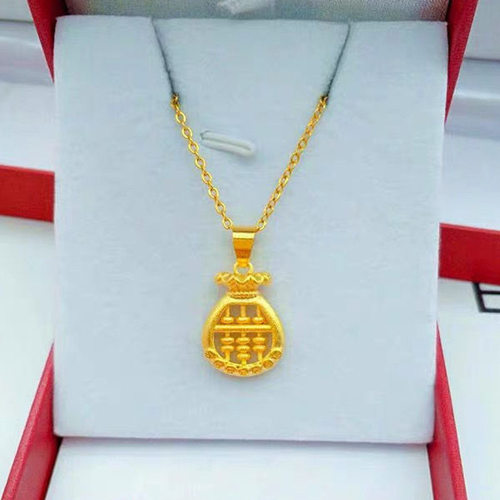 黄铜镀金算盘吊坠越南沙金算盘耳