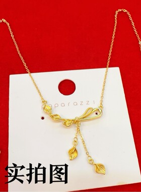 马蹄莲项链女越南沙金领结流苏套