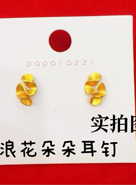 浪花朵朵耳钉小众耳夹耳饰港风轻