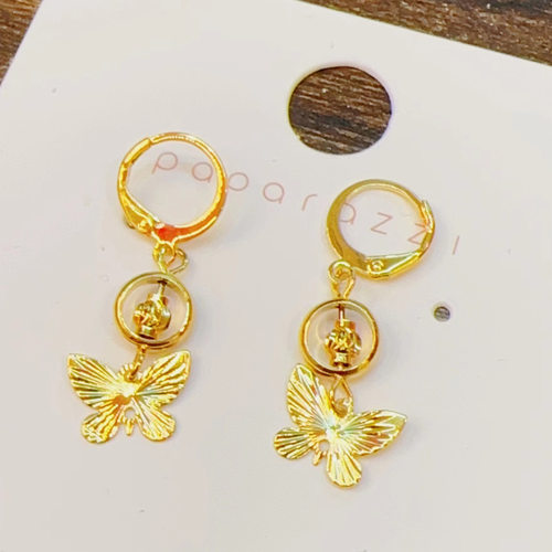 越南沙金蝴蝶耳环女款中式耳坠铜