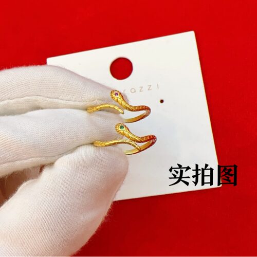 沙金蛇序呈祥戒指小众设计灵蛇开