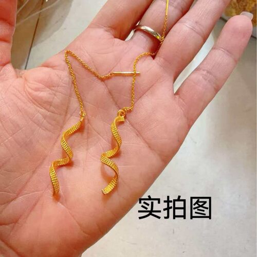 金色扭纹耳线女款气质百搭爆款高