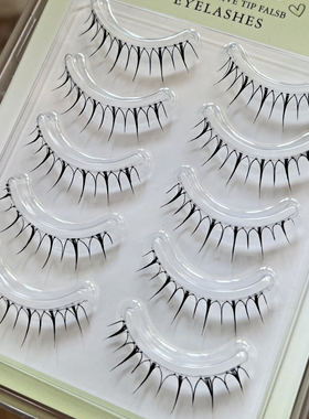 诗诺媚F33海王仙子假睫毛韩系女团U型磨尖仙子毛透明梗可分段使用