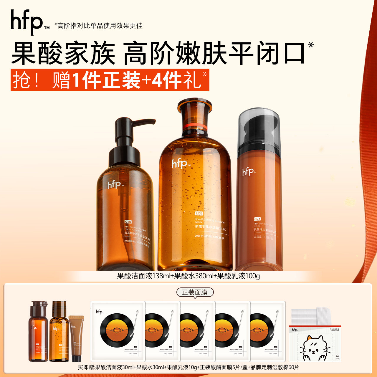 hfp果酸嫩肤套装去闭口粉刺控油图片