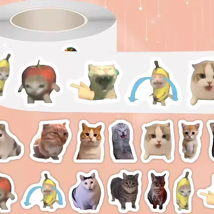 爆款】猫meme抽象趣味表情包卷卷贴搞笑可爱搞怪趣味猫猫梗图贴画