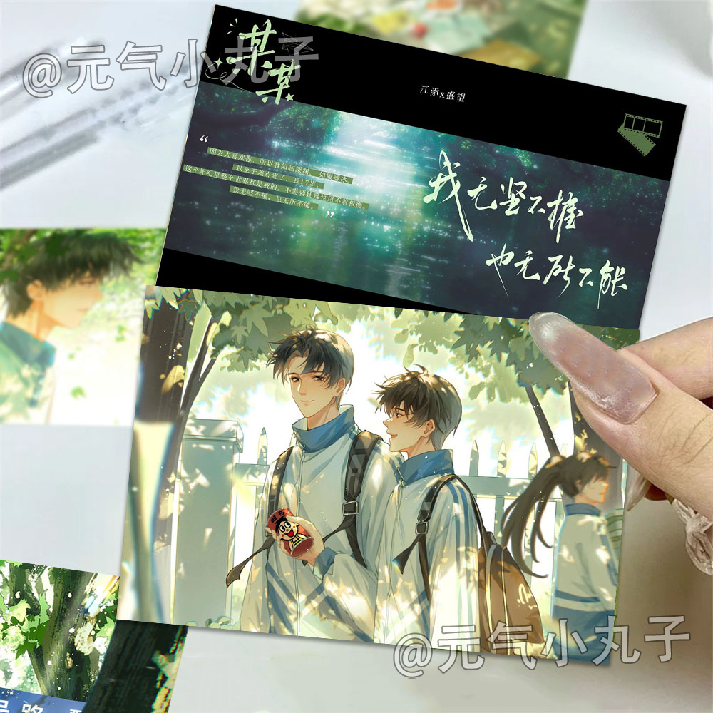 48张某某明信片原耽小说江添盛望CP周边精美经典名场面氛围LOMO卡