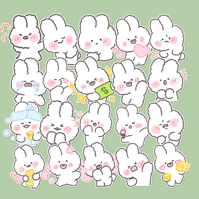 卡通可爱小兔行李箱贴纸笔记本电脑ipad旅行箱拉杆箱装饰贴画防水