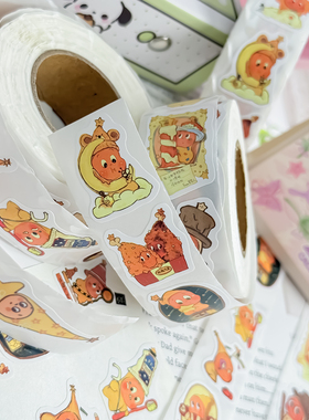 1500贴星星人卷卷二次元治愈可爱贴卡通Q版创意手账封口贴diy贴画