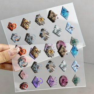 48贴鬼灭之刃微缩场景转印贴经典 饰diy 战役鬼灭之刃无限城周边装