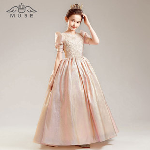 儿童主持人礼服女钢琴演奏礼服花童婚礼女童生日高端晚礼服公主裙