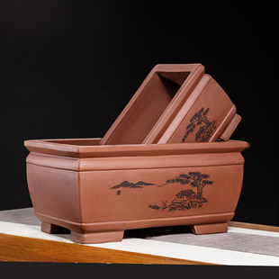 花盆加深长方形加深马槽榕树老桩黄杨老鸦柿绿植盆栽造景