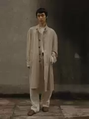 Vujade 007 Wool Tassel Distressed Trench Coat, Same Style as Kenijima, with an Elegant and Flowy Mid-Length Vibe