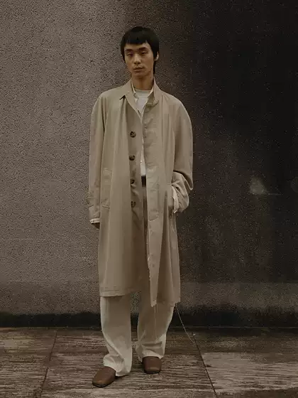 Vujade 007 Wool Tassel Distressed Trench Coat, Same Style as Kenijima, with an Elegant and Flowy Mid-Length Vibe