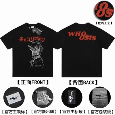 【链锯人官方联名WHOOSIS 角色印花短袖T恤动漫人物二次元休闲男