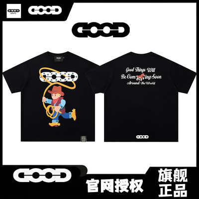 GOOD BRAND官网旗舰店马年短袖T恤男女卡通纯棉国潮牌夏季高版本