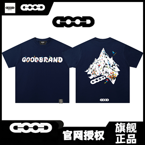 GOODGOOD2026S美式趣味雪糕雪山印花拉浆滑雪短袖T恤男女同款