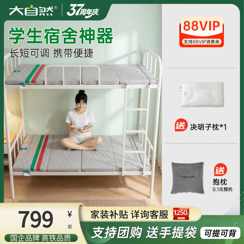 大自然全山棕床垫学生宿舍床垫硬垫单人榻榻米棕榈垫可折叠状元垫