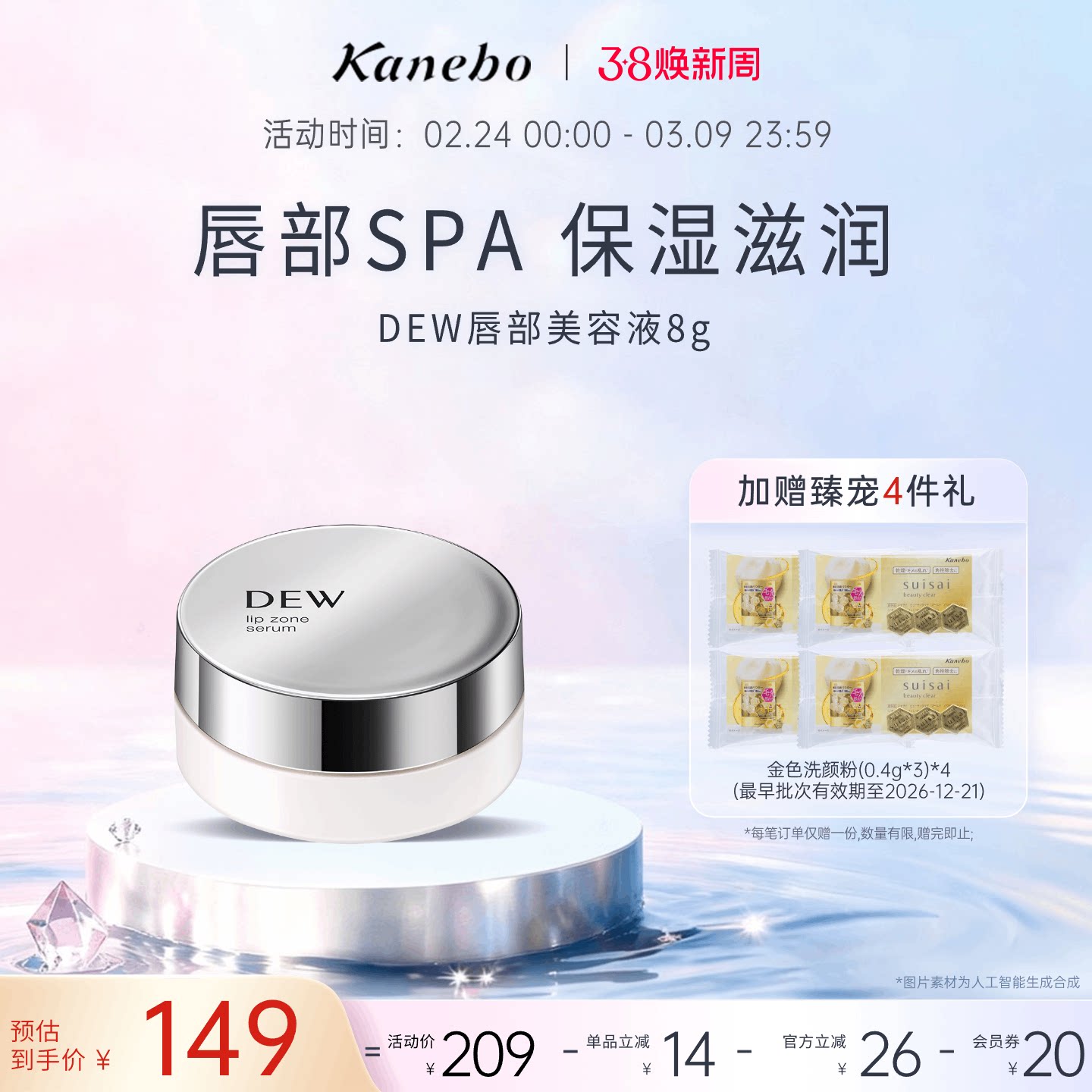 【38现货】Kanebo/嘉娜宝朵雾唇部美容液保湿滋润密集滋养