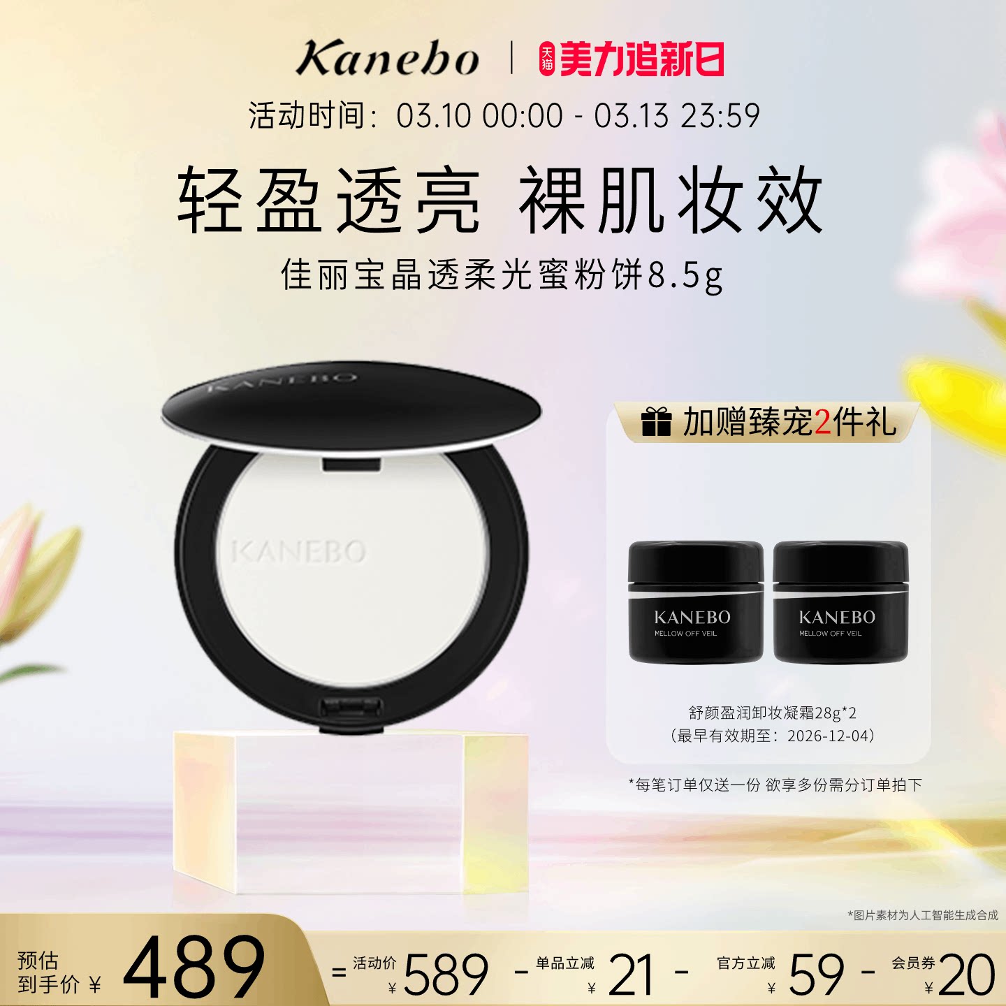 Kanebo佳丽宝晶透柔光蜜粉饼轻盈透明感长效持妆定妆