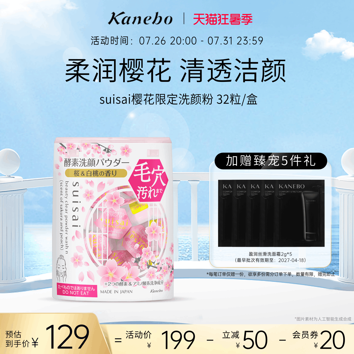 Kanebo嘉娜宝suisai洗颜粉酵素樱花限定版深层清洁去黑头洁颜粉 - 实物图