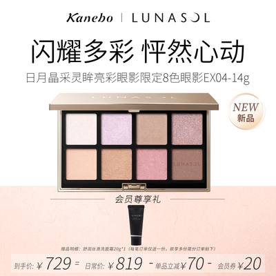 Kanebo佳丽宝LUNASOL灵眸亮彩眼影8色限定版EX04粉紫调精致眼妆