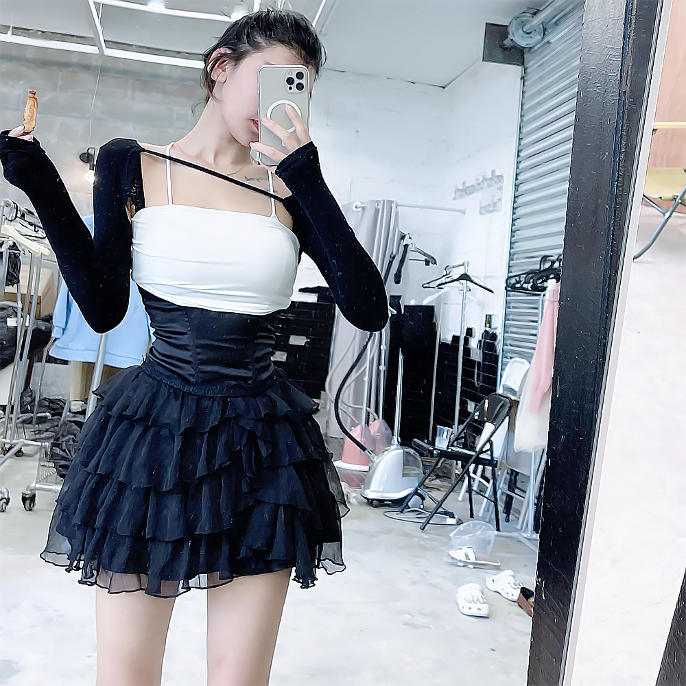 小有名气蛋糕不规则拉链半身裙