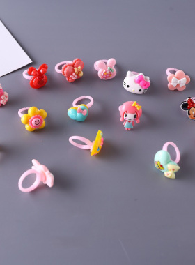 儿童亚克力卡通可爱树脂戒指韩版