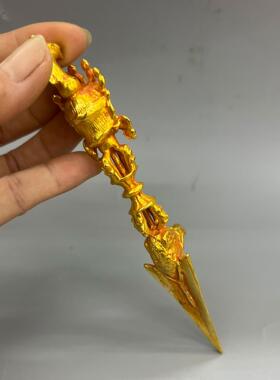 2026复古锌合金鎏金藏普巴金刚杵 金属工艺品 文创市集古玩老物件