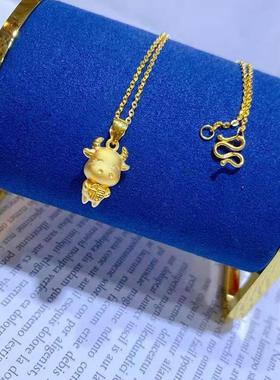 20262021牛年贺岁神牛吊坠 越南沙金福牛报喜祈愿项链女 福气挂坠