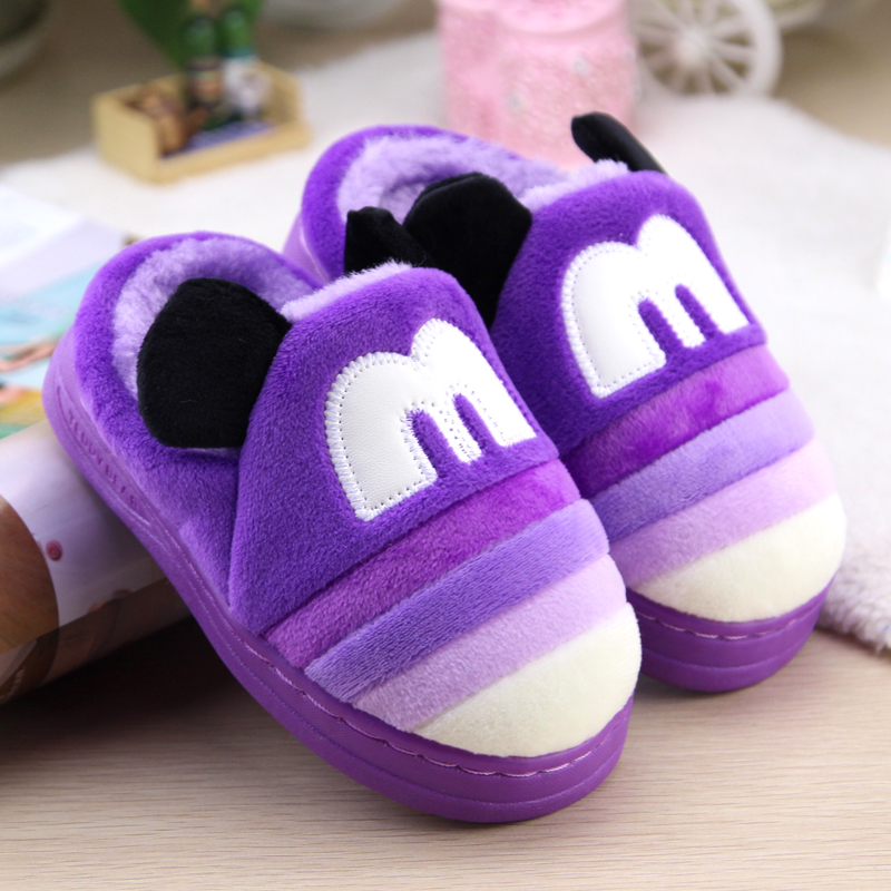 Chaussons enfants en suède pour hiver - semelle caoutchouc - Ref 1008993 Image 4