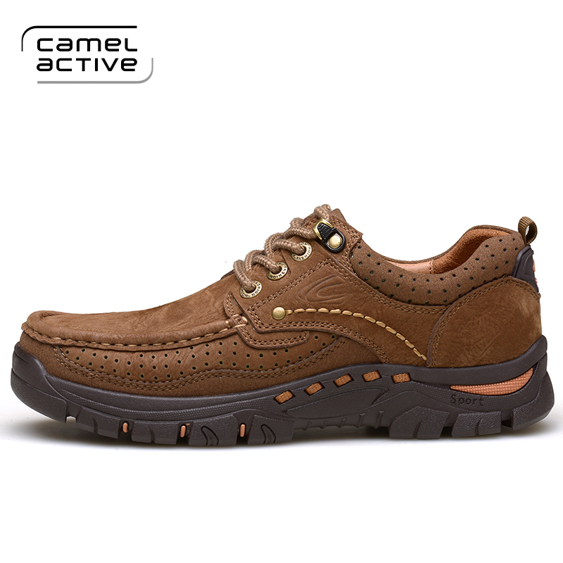 Camel Active Luar Rumah Kulit Musim Semi Baru Kasual Sepatu Sepatu Pria (Coklat Muda)