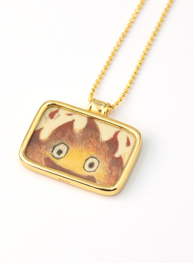 卡西法项链 宫崎骏动漫周边 手绘吊坠项链 可爱动漫锁骨链女